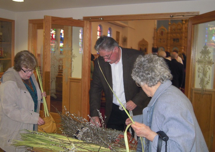 Selecting willow branches....24 from Palm Sunday