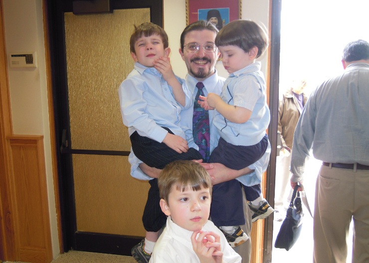 Gregory, Christopher and Daniel with Dad.....8 from Christ is Risen!  Indeed He is Risen!