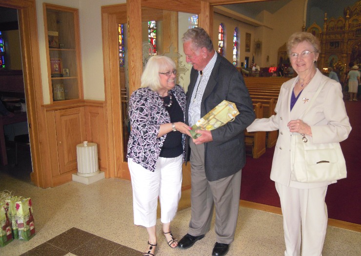 A gift for Fred while wife Anna Mae looks on.....1 from Father's Day