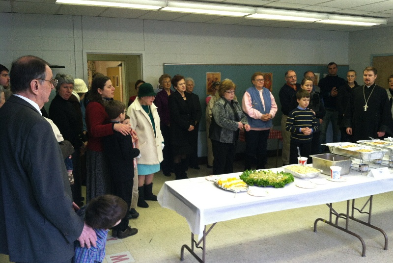 Forgiveness Sunday Lunch before Forgiveness Vespers....13 from Fr. Igor, Mat. Anna and family here at St. John's